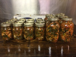 Kale Kimchi ready to ferment